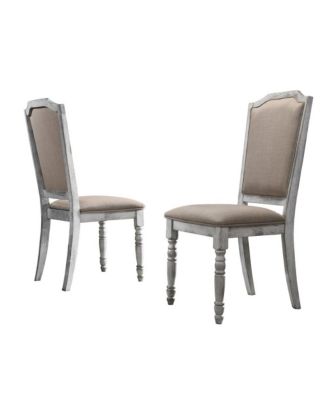 Iris Turned Leg Wood Dining Chair Set of 2