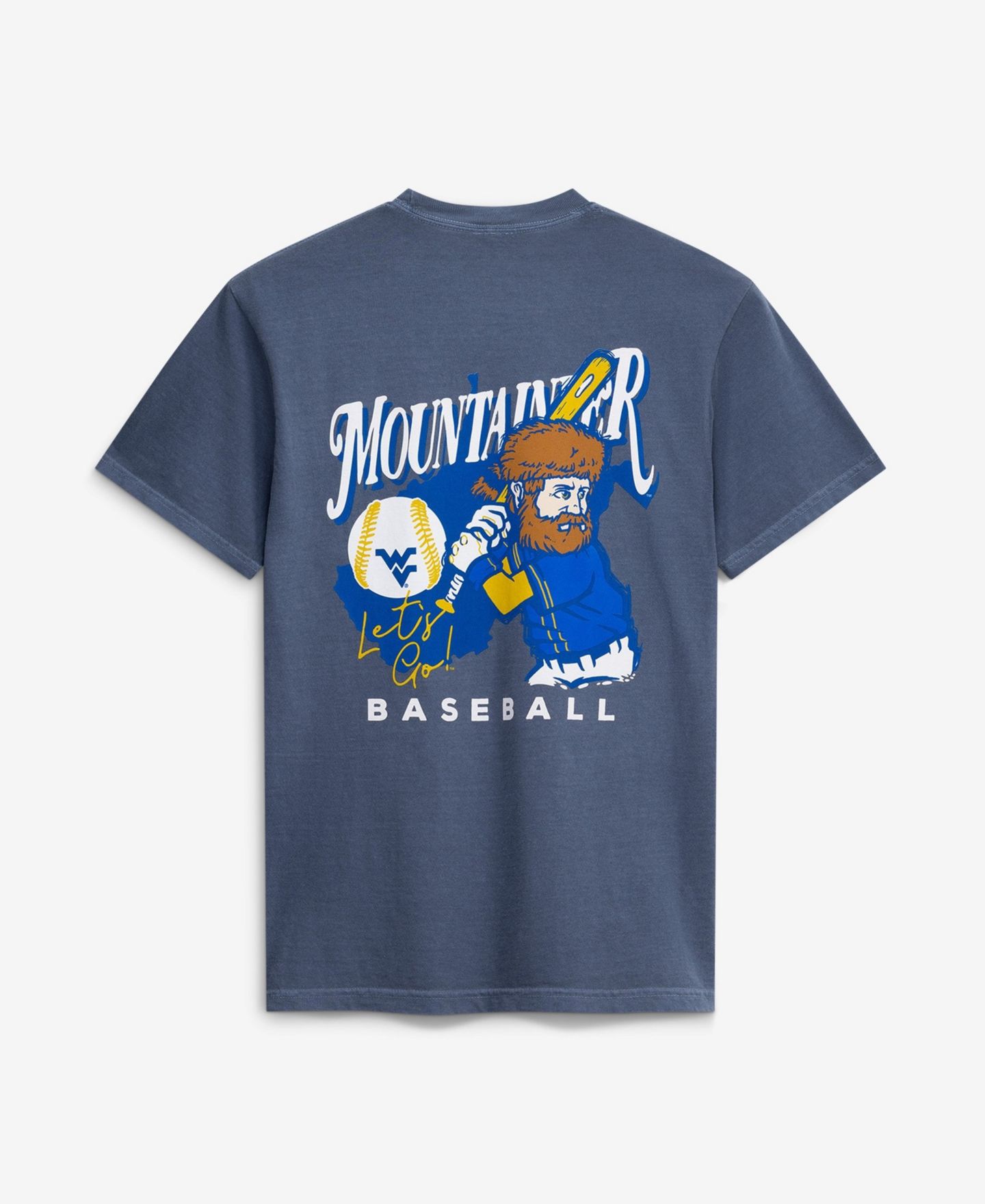 Мужская футболка Image One Navy West Virginia Mountaineers Drawn Mascot Baseball — фото 2