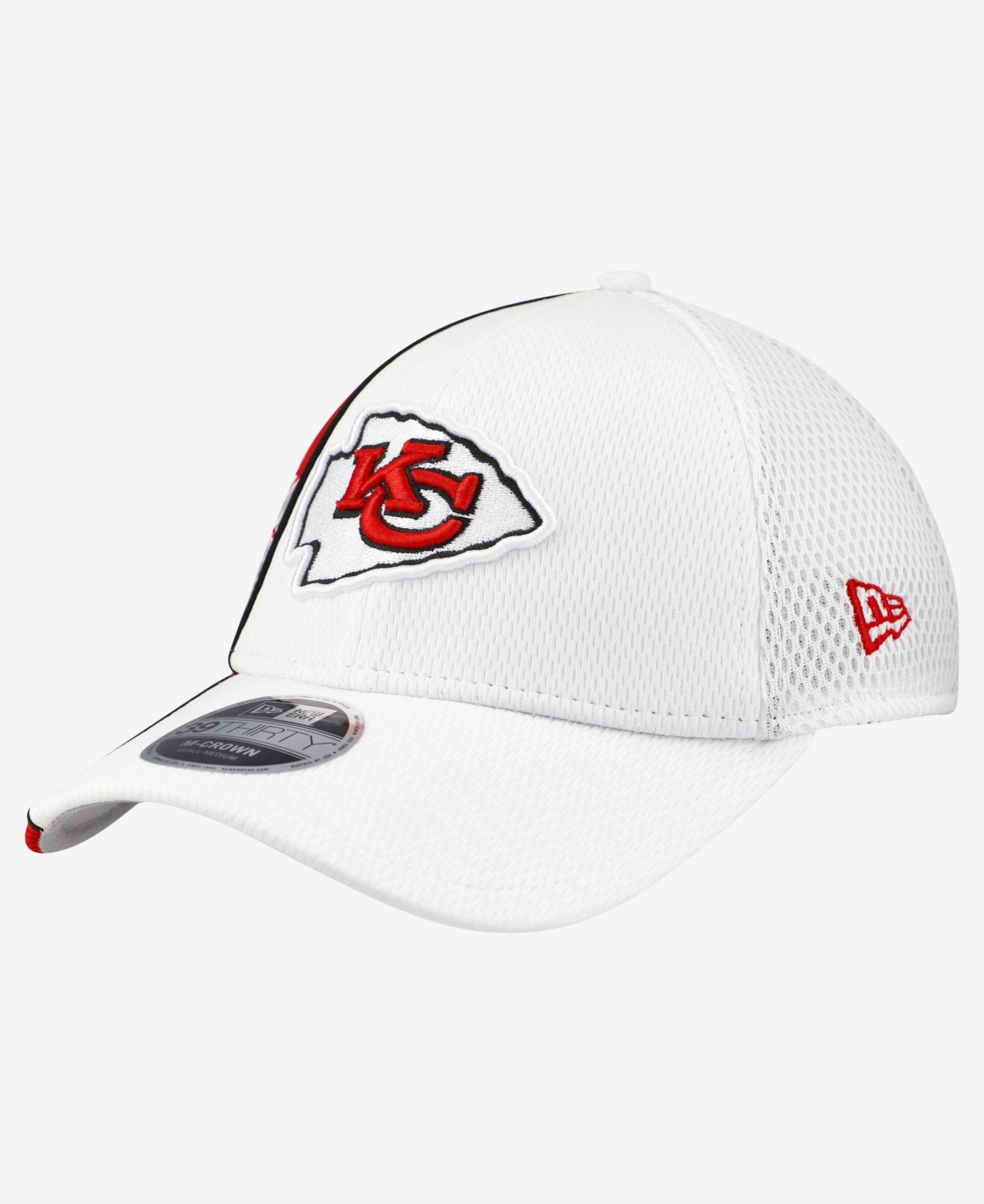 Мужская кепка New Era White/Red Kansas City Chiefs Dash 39THIRTY M-Crown Flex Hat — фото 3