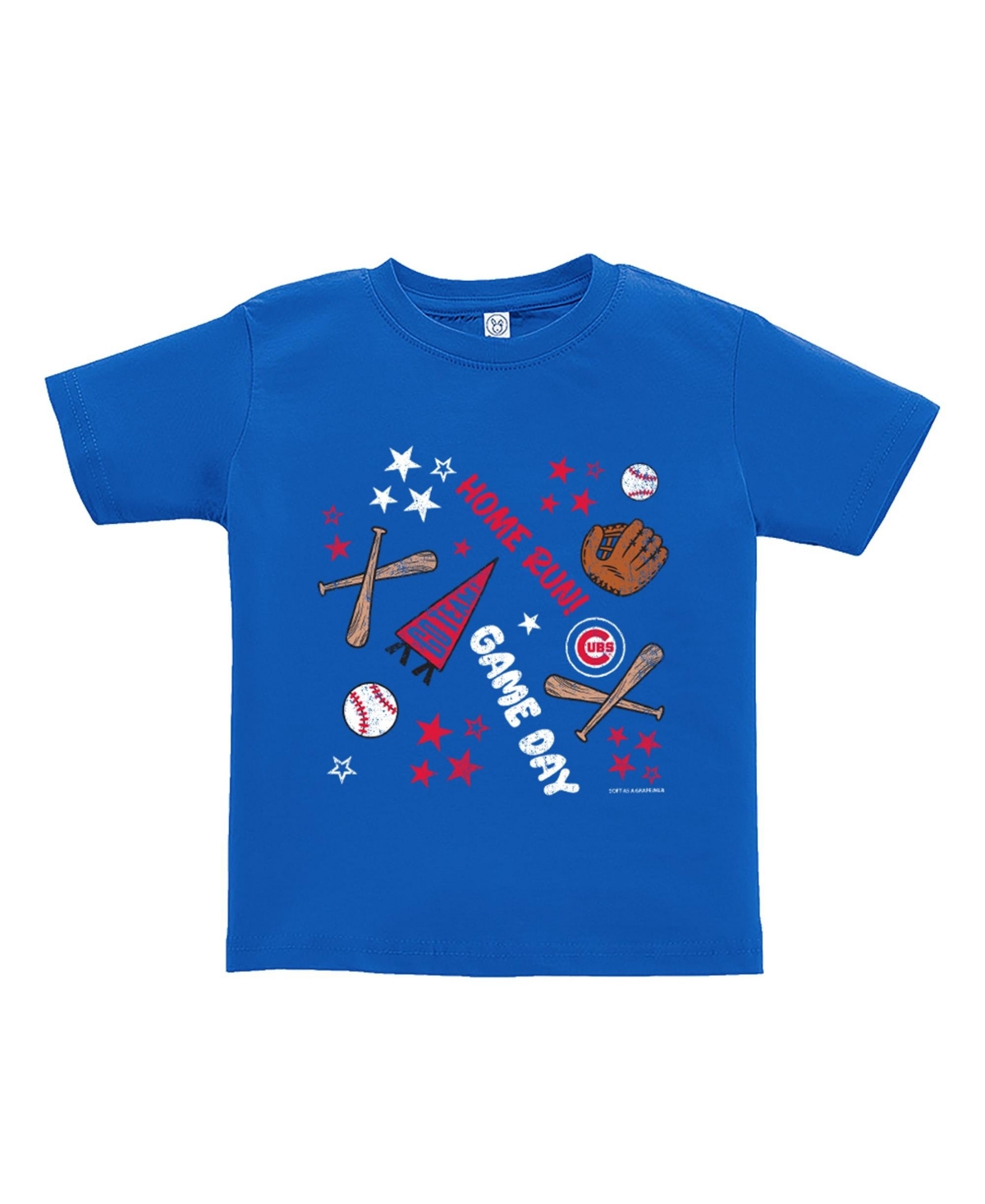 Soft As A Grape Boys' and Girls' 2T-5T Chicago Cubs Home Run Graphic Crewneck Short-Sleeve T-Shirt - Royal