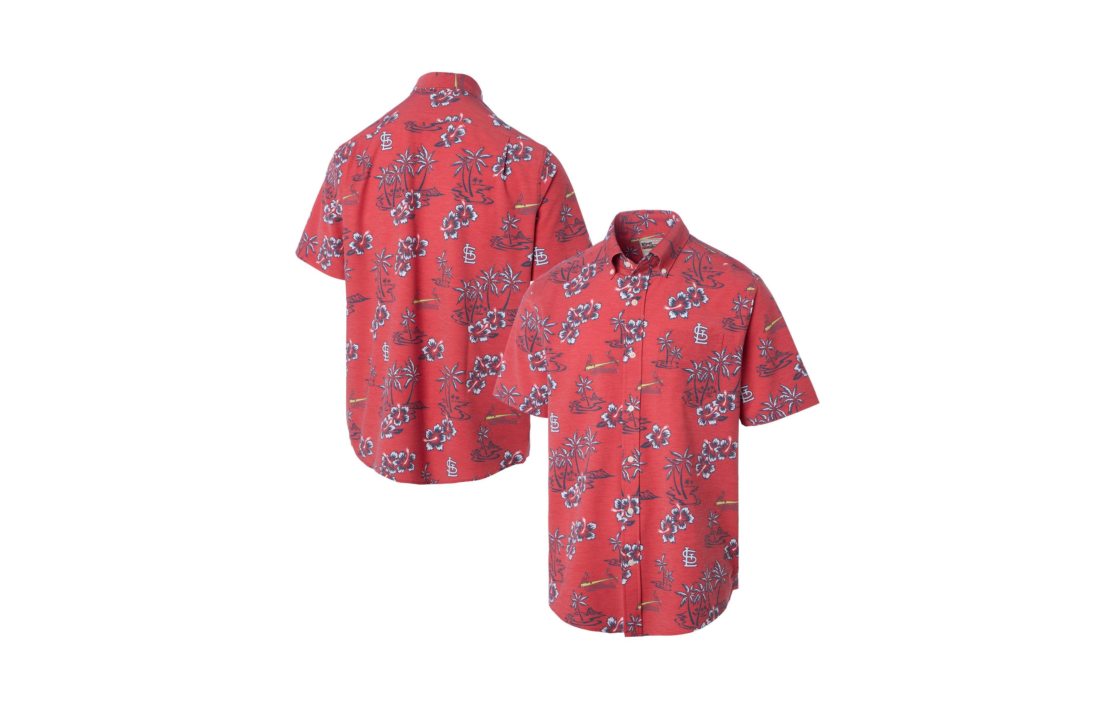 Reyn Spooner Men's Big & Tall St. Louis Cardinals Kekai Hawaiian Classic-Fit Camp Shirt