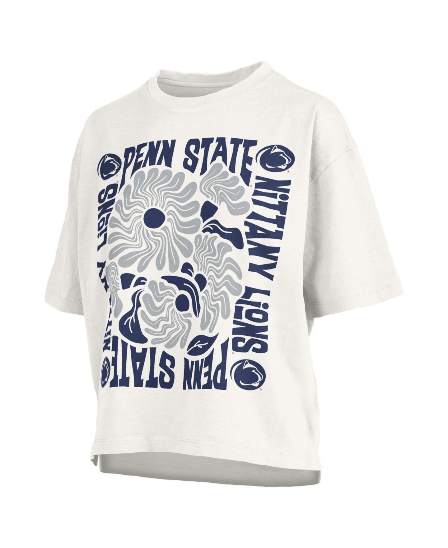 Женская футболка Pressbox White Penn State Nittany Lions Elena Oversized Slub — фото 2
