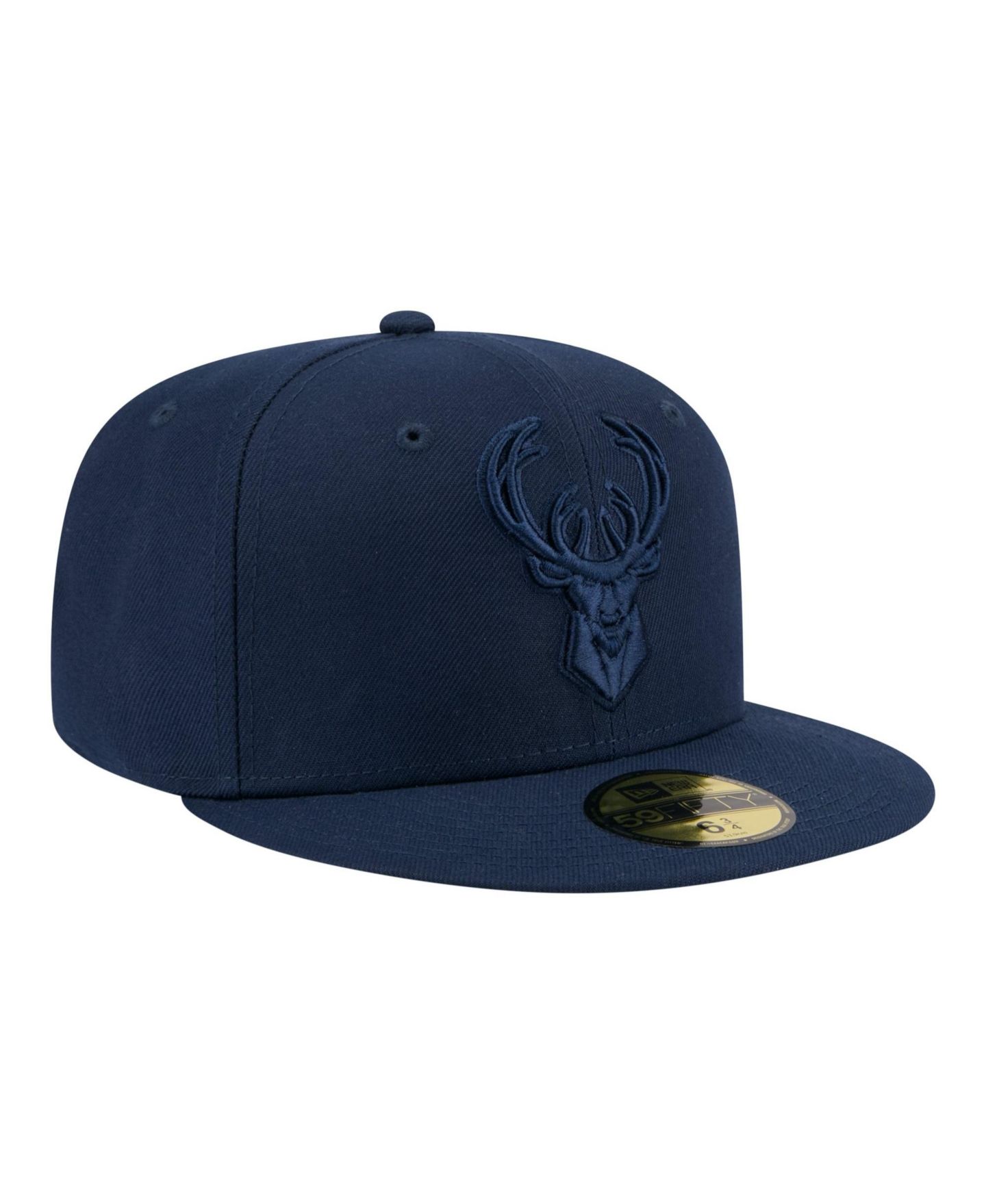 Мужские головные уборы New Era Navy Milwaukee Bucks Tonal Color Pack 59FIFTY Fitted Hat — фото 3