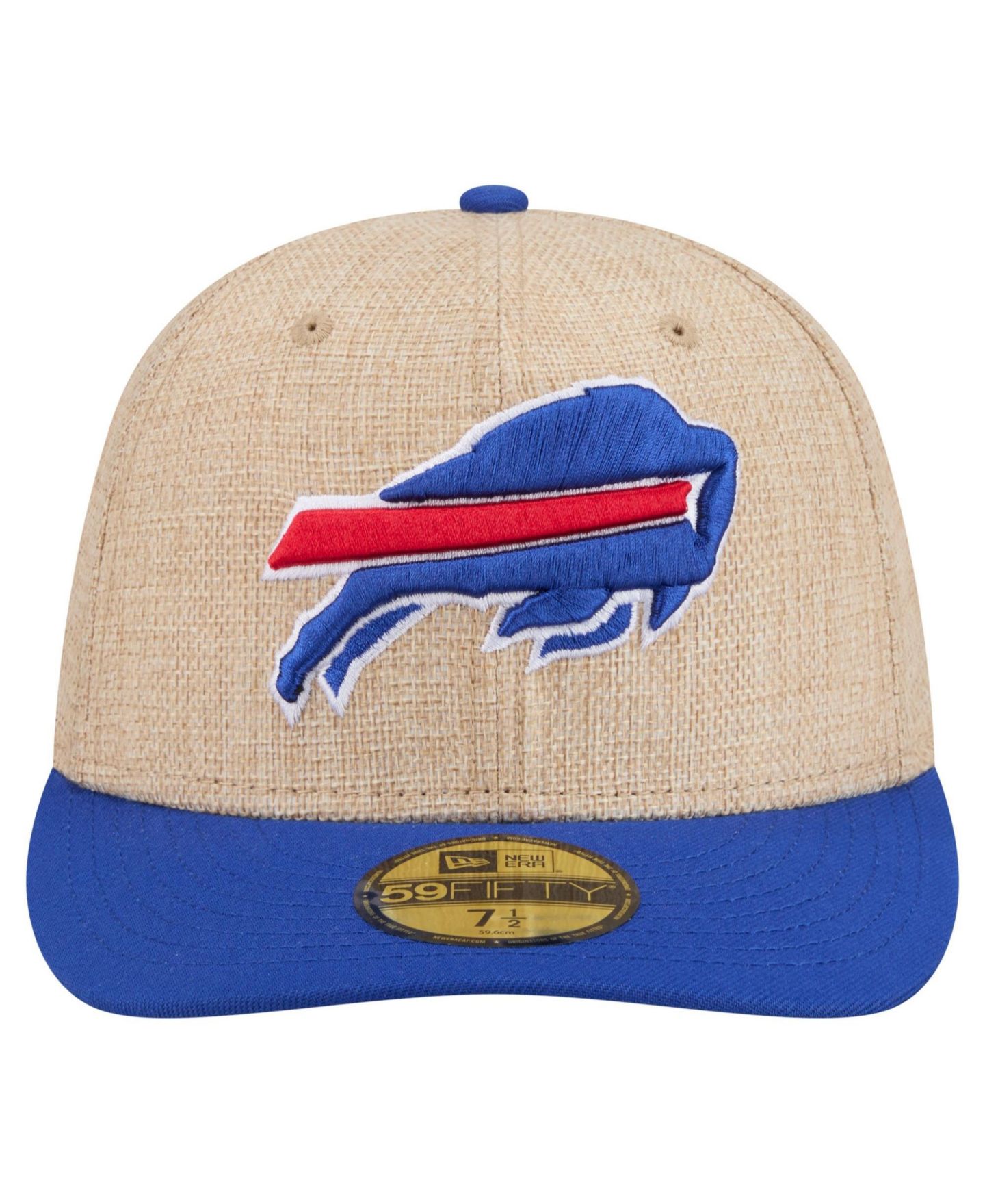 Мужская кепка New Era Natural/Royal Buffalo Bills Pre-Curved Twine 59FIFTY Fitted Hat — фото 2