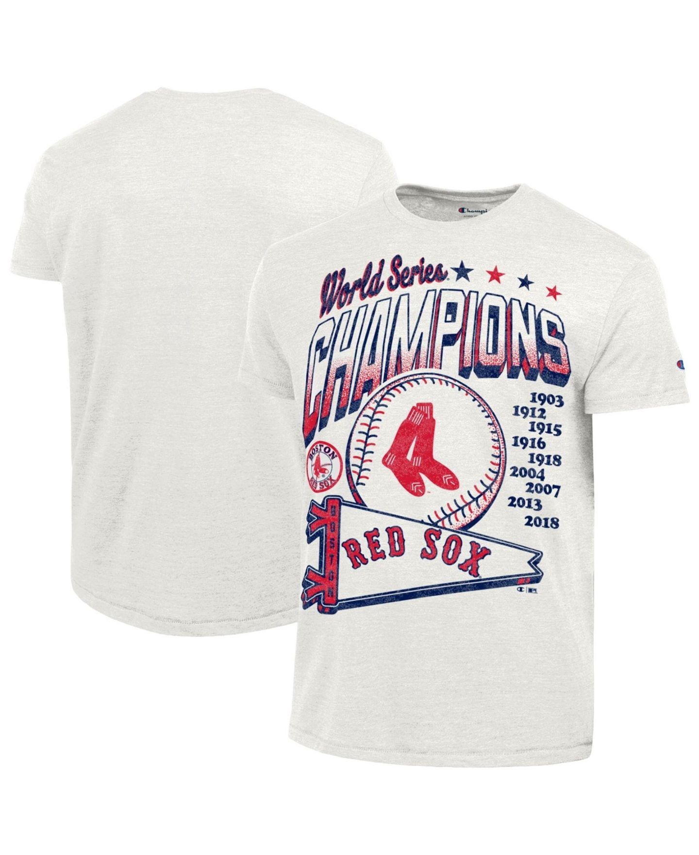 Мужская футболка Champion Cream Boston Red Sox Winning Tradition Cooperstown Collection Tri-Blend — фото 1
