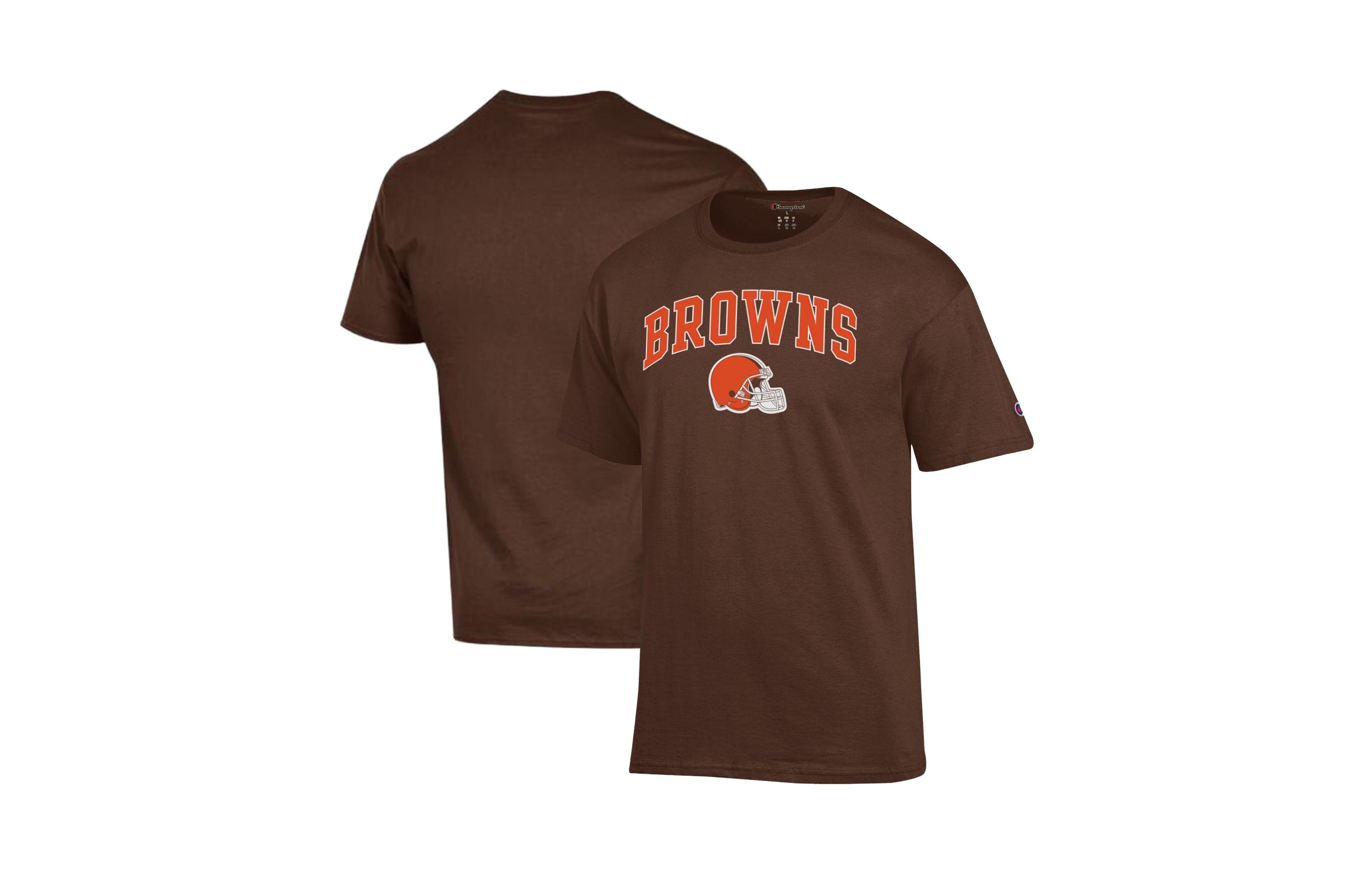 Champion Men's Cleveland Browns Arch Over Logo Graphic Crewneck T-Shirt
