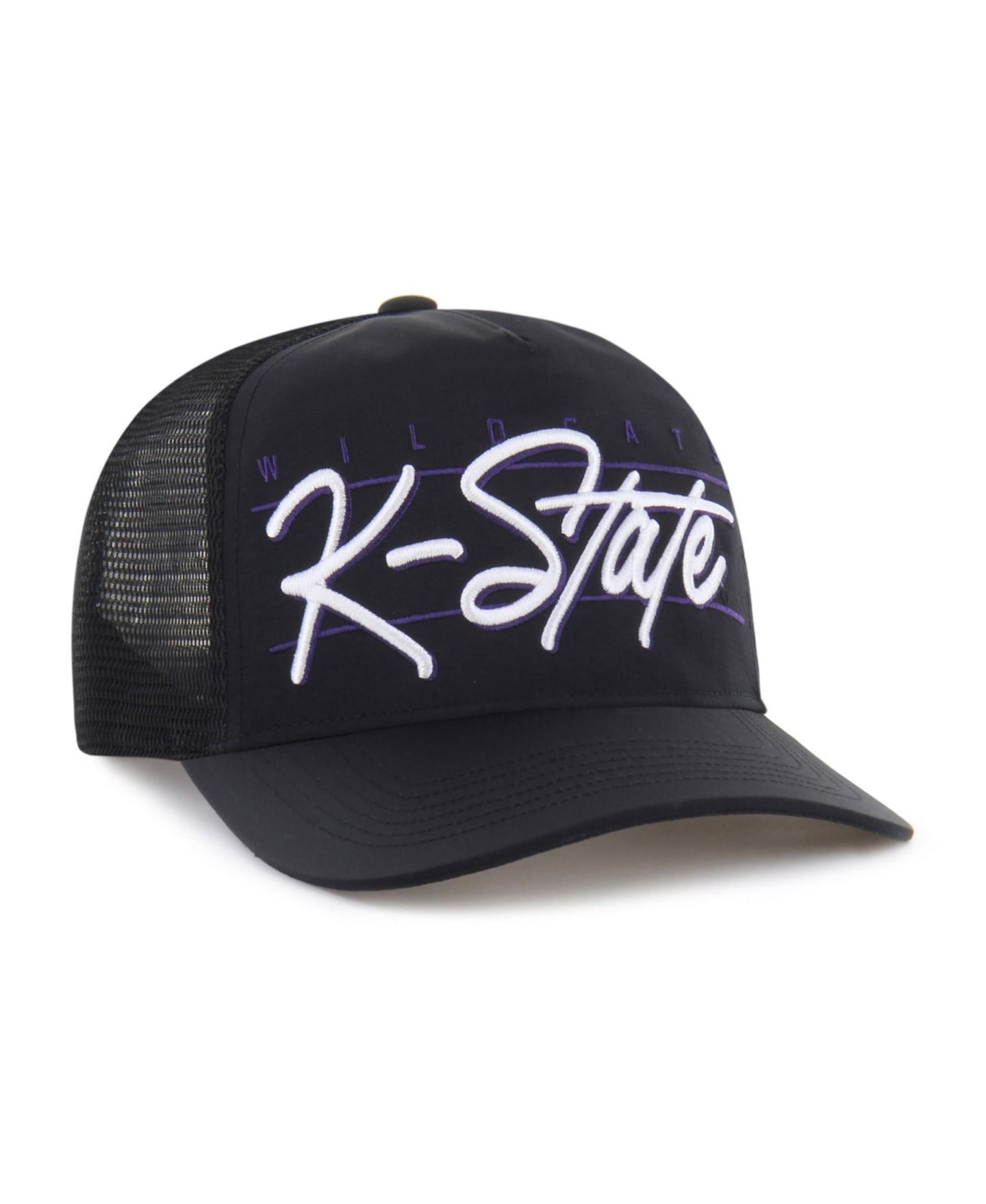 Кепка '47 Brand Black Kansas State Wildcats brrr° Condor Mesh Hitch Adjustable Hat — фото 2