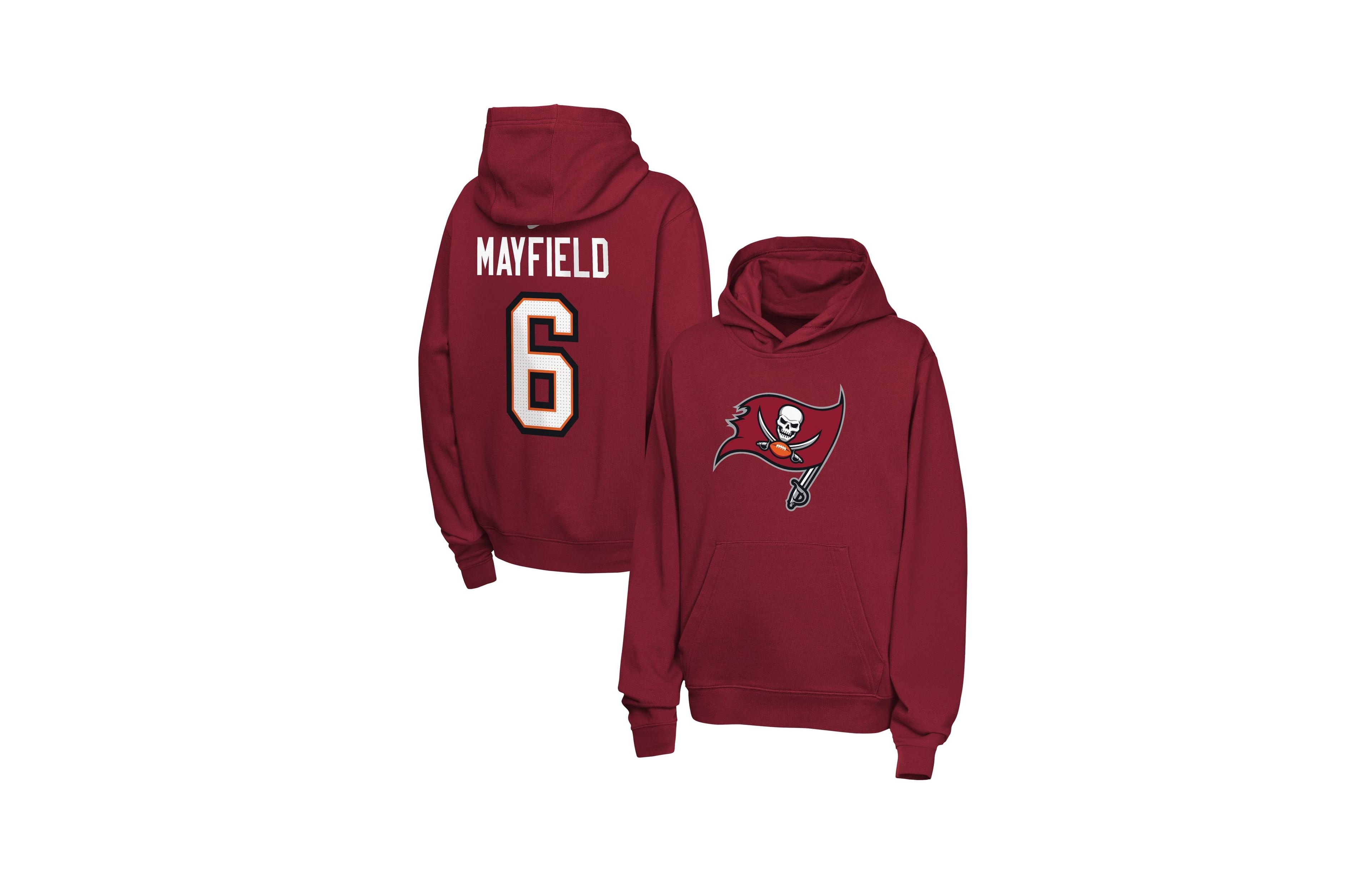 Nike Boys' and Girls' Tampa Bay Buccaneers Baker Mayfield Club Brushed French Terry Pullover Hoodie