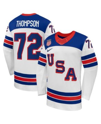 Men's Tage Thompson White US Hockey 2026 Away Replica Jersey