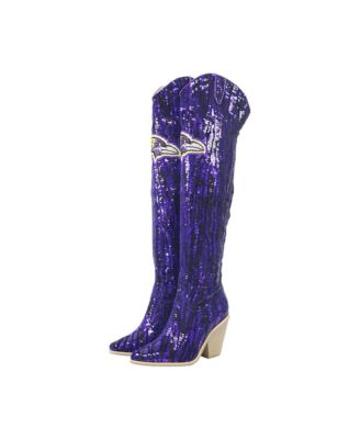  Baltimore Ravens Over-the-Knee Two-Tone Sequin Boots