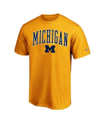 Men's  Maize Michigan Wolverines Champion Big & Tall Team Arch Over Wordmark T-Shirt