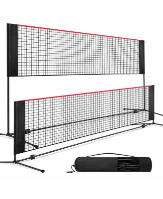 Adjustable Height Badminton Net Portable Quick Setup Multi Sport With Ground Stakes