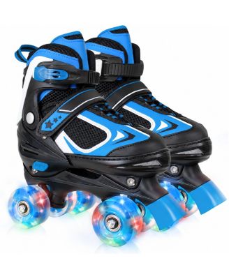 Adjustable Quad Roller Skates Light Up Wheels Indoor Outdoor Sports Birthday Gift