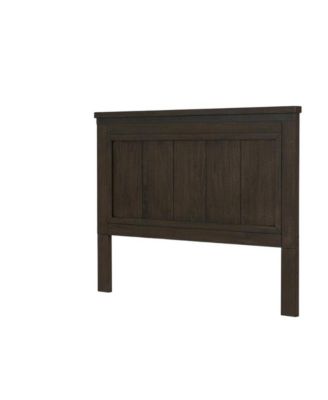 Rock Beaten Brown Headboard with Saw Cuts Rustic Solid and Manufactured Wood