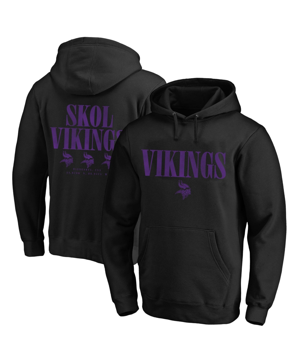 Fanatics Men's Big & Tall Minnesota Vikings Intense Rivalry Graphic French-Terry Hoodie - Black