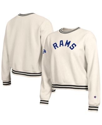 Women's Bone Los Angeles Rams Reverse Weave Cropped Fleece Sweatshirt