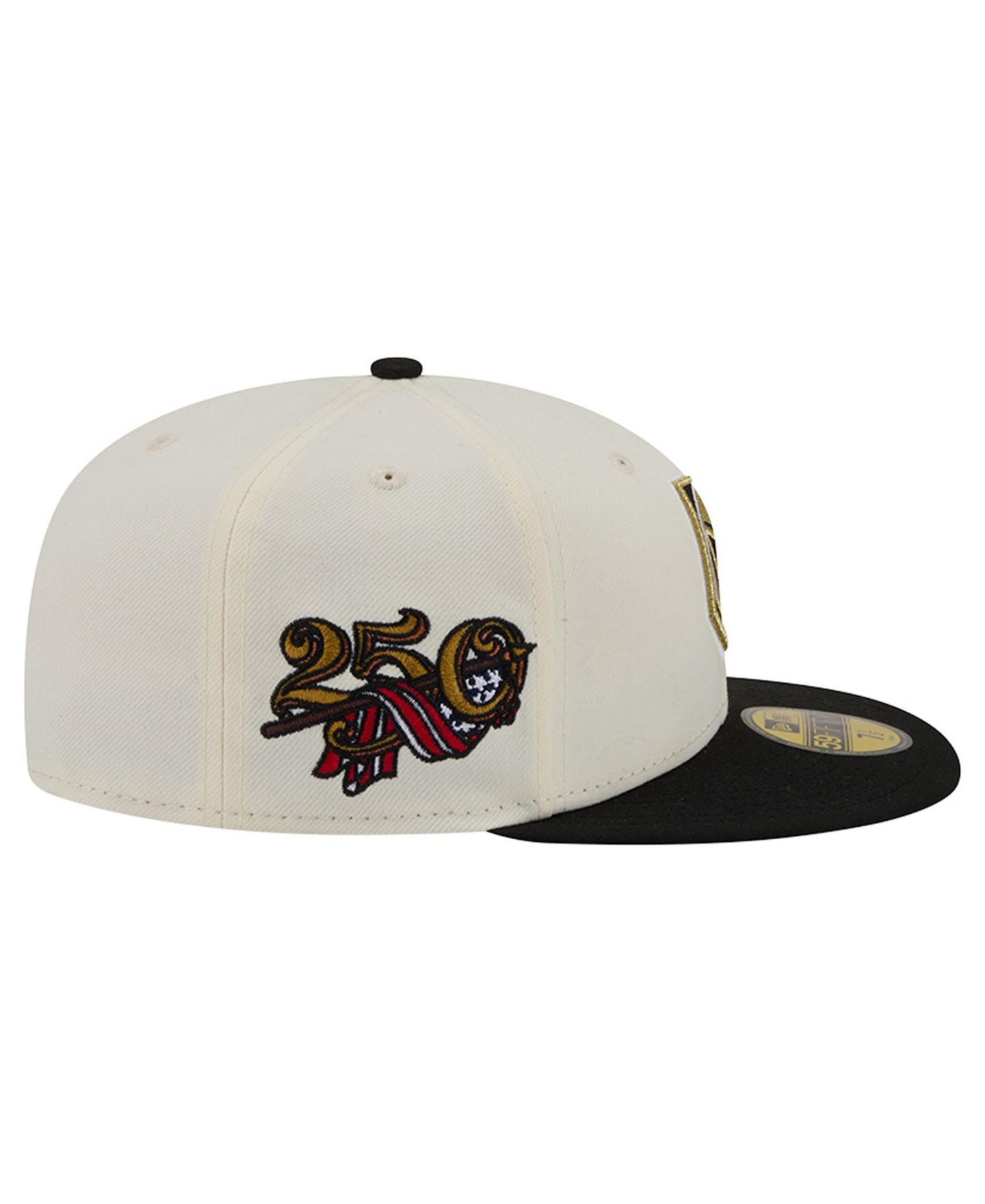 Мужская кепка New Era Cream Vegas Golden Knights 250th Anniversary of the United States Two-Tone 59FIFTY Fitted Hat — фото 6