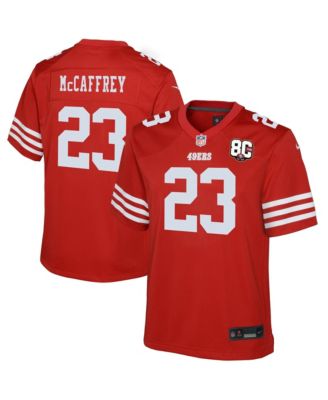 Big Boys and Girls Christian McCaffrey Scarlet San Francisco 49ers 80th Anniversary Game Jersey
