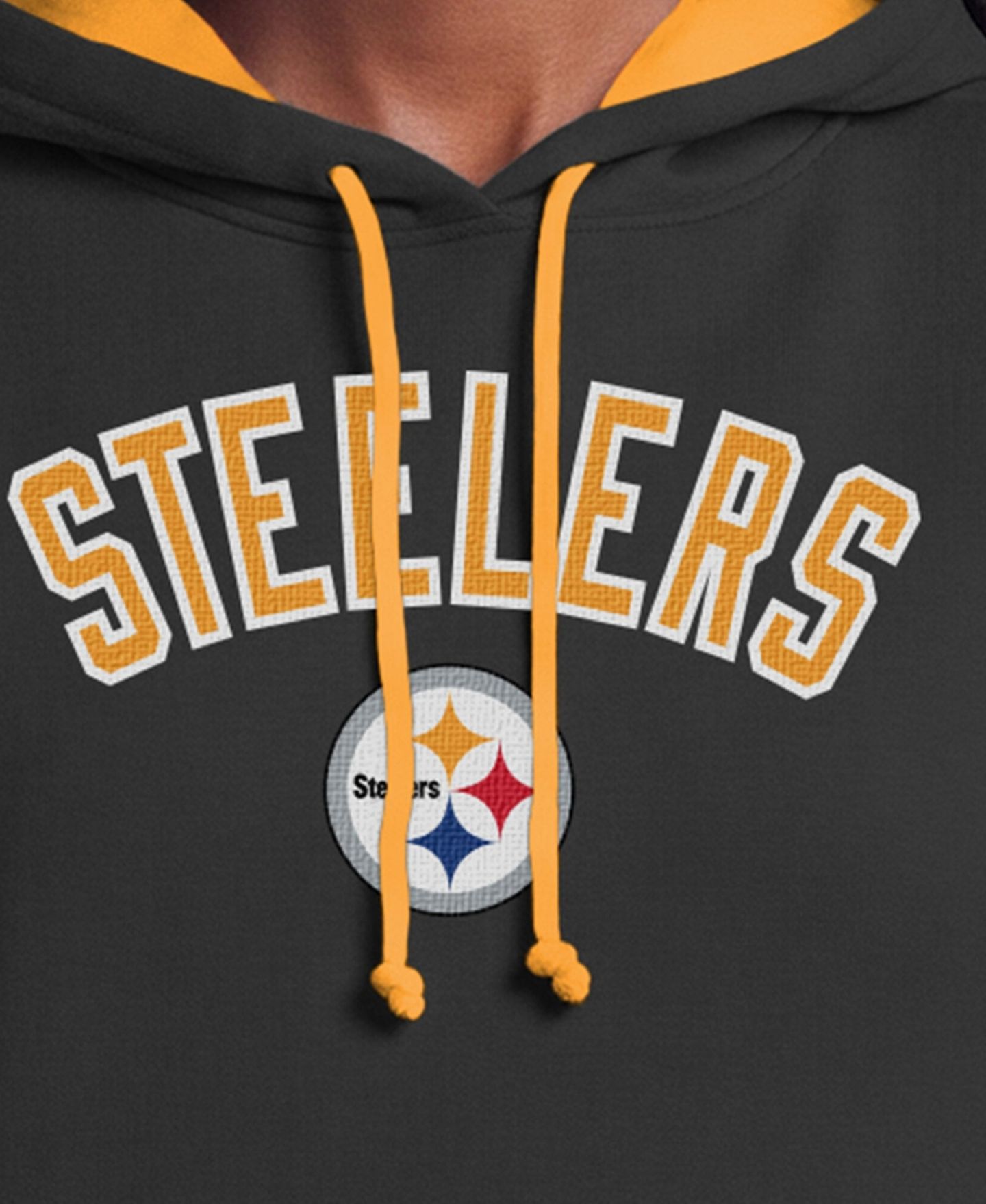 Женское худи Champion Black/Gold Pittsburgh Steelers Contrast Liner — фото 5