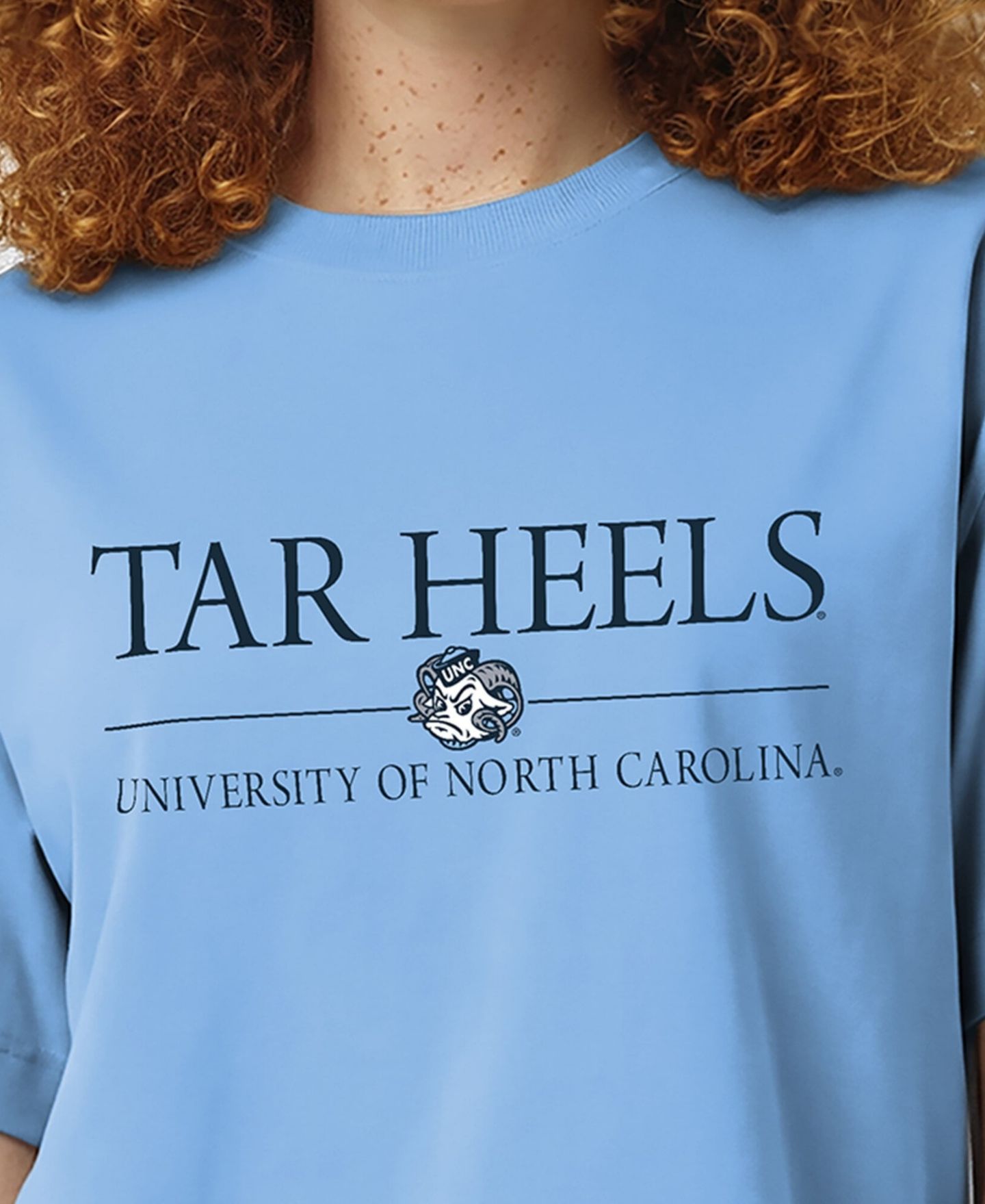 Женские футболки Champion Carolina Blue North Carolina Tar Heels Waist Length Wordmark — фото 5