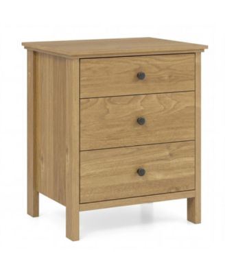3-Drawer Wooden Nightstand for Bedroom or Living Room