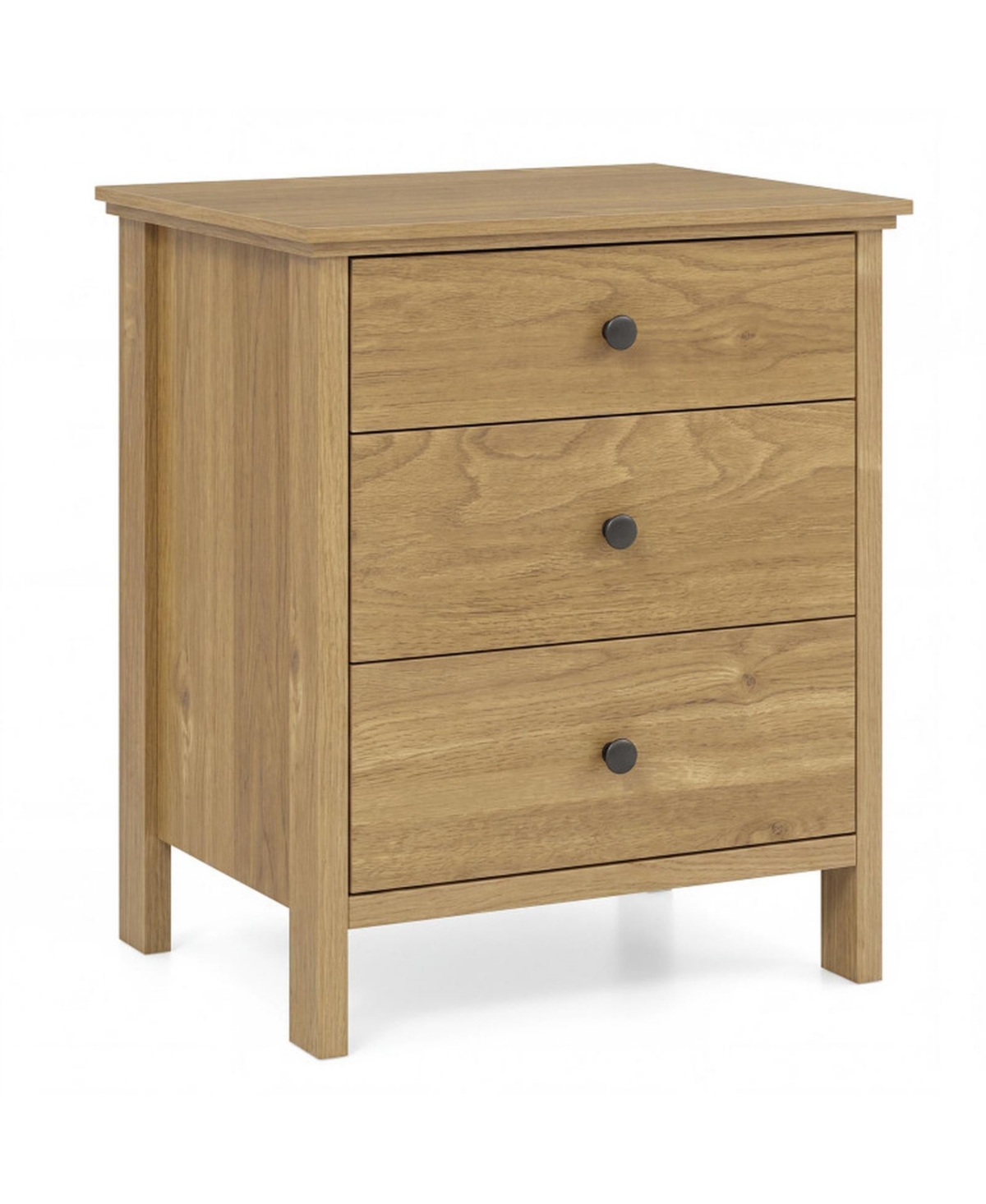 Gouun 3-Drawer Wooden Nightstand for Bedroom or Living Room