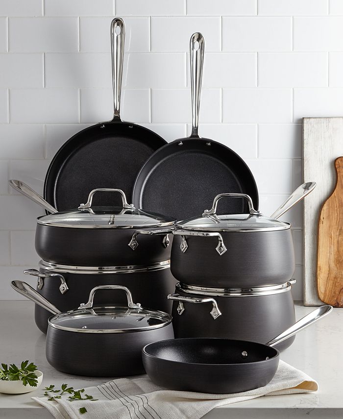 All Clad Hard Anodized 13 Pc Cookware Set And Reviews Cookware Sets