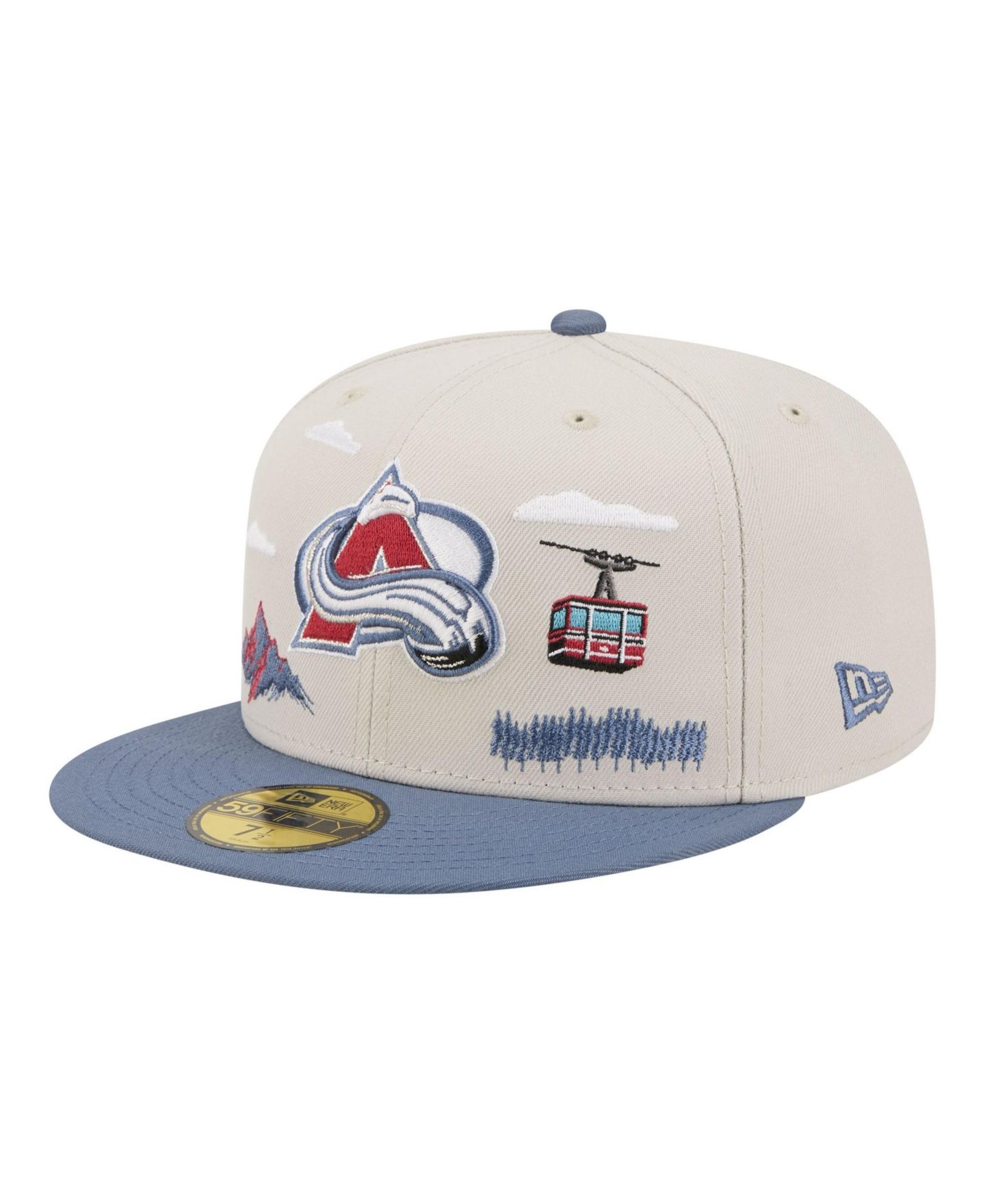Мужская кепка New Era Tan/Blue Colorado Avalanche Localized City Icon 59FIFTY Fitted Hat — фото 1