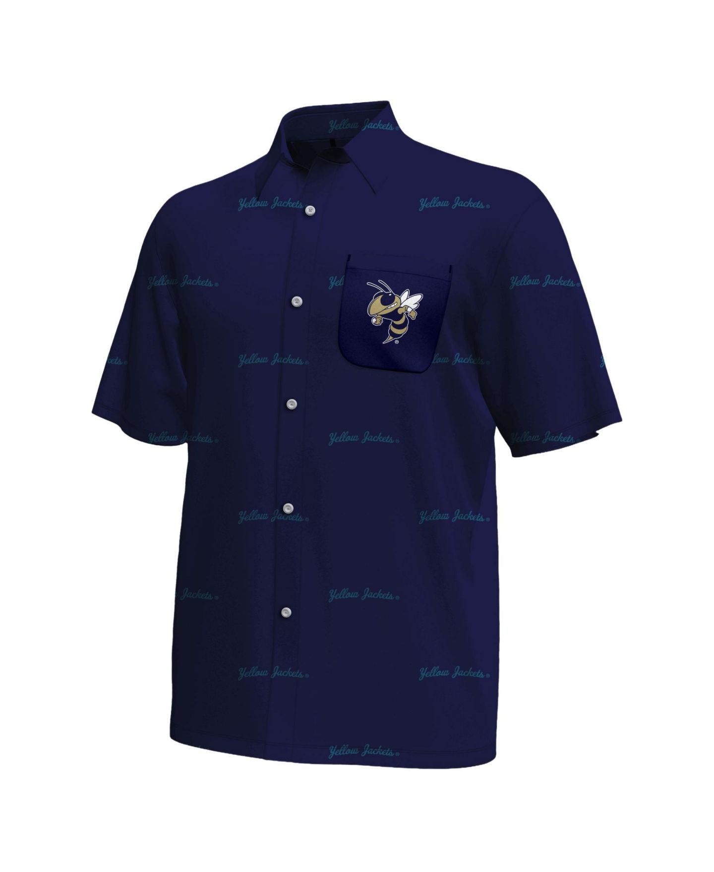 Мужские куртки Under Armour Navy Georgia Tech Yellow Jackets Gameday Armourfuse Button-Up Shirt — фото 2