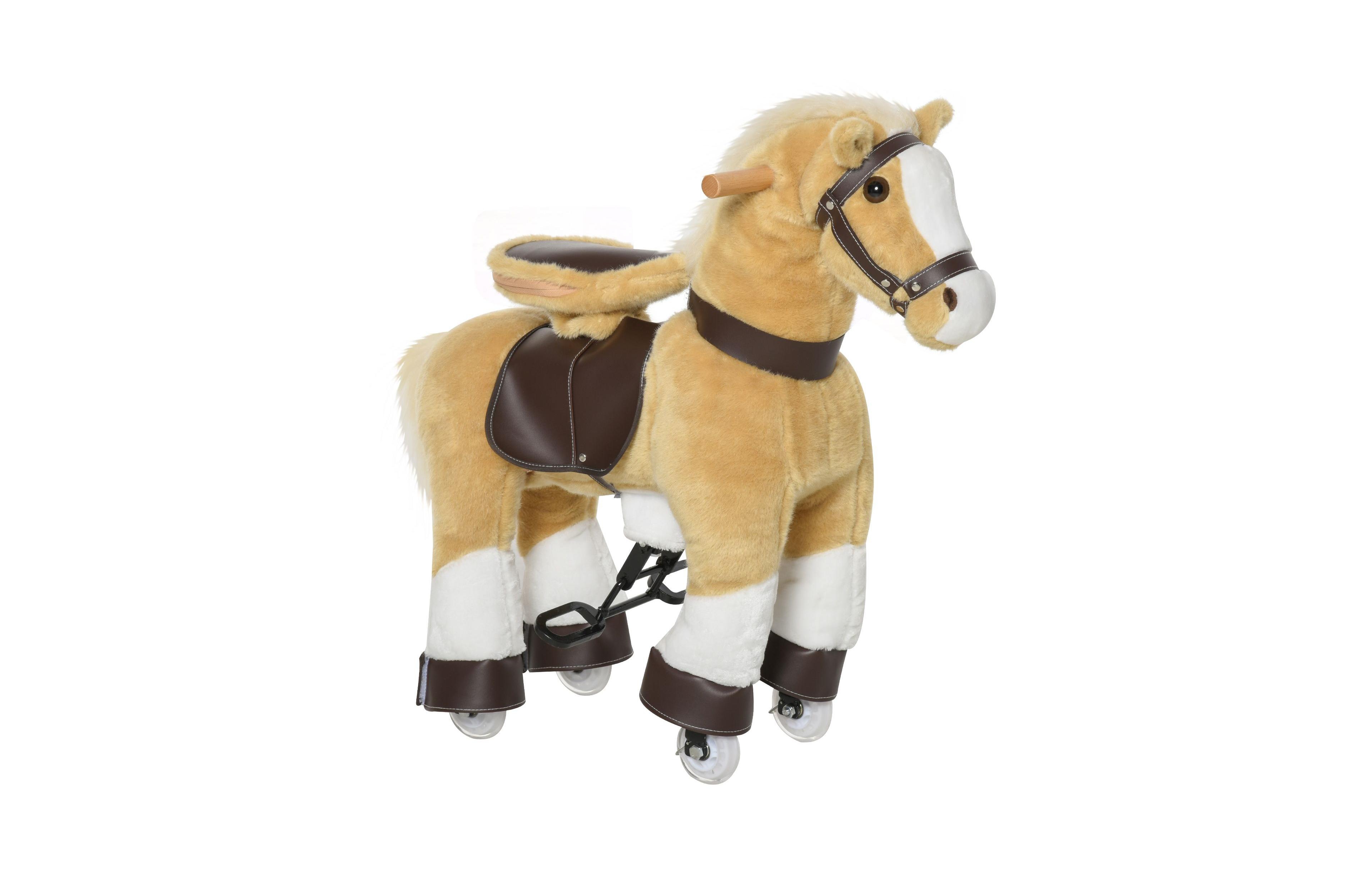 Sevorley Wheeled Ride-On Horse with Steering Handle, Ages 3-8