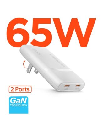 SpeedBoost 65W Ultra-Slim GaN USB-C Power Delivery Charger for USB-C Devices