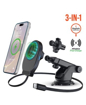 Mag Grip MagSafe-Compatible 15W Wireless Fast-Charging Phone Mount for iPhone and MagSafe Cases