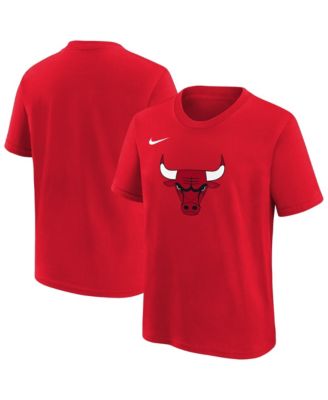 Big Boys and Girls  Red Chicago Bulls Team Essential Logo T-Shirt