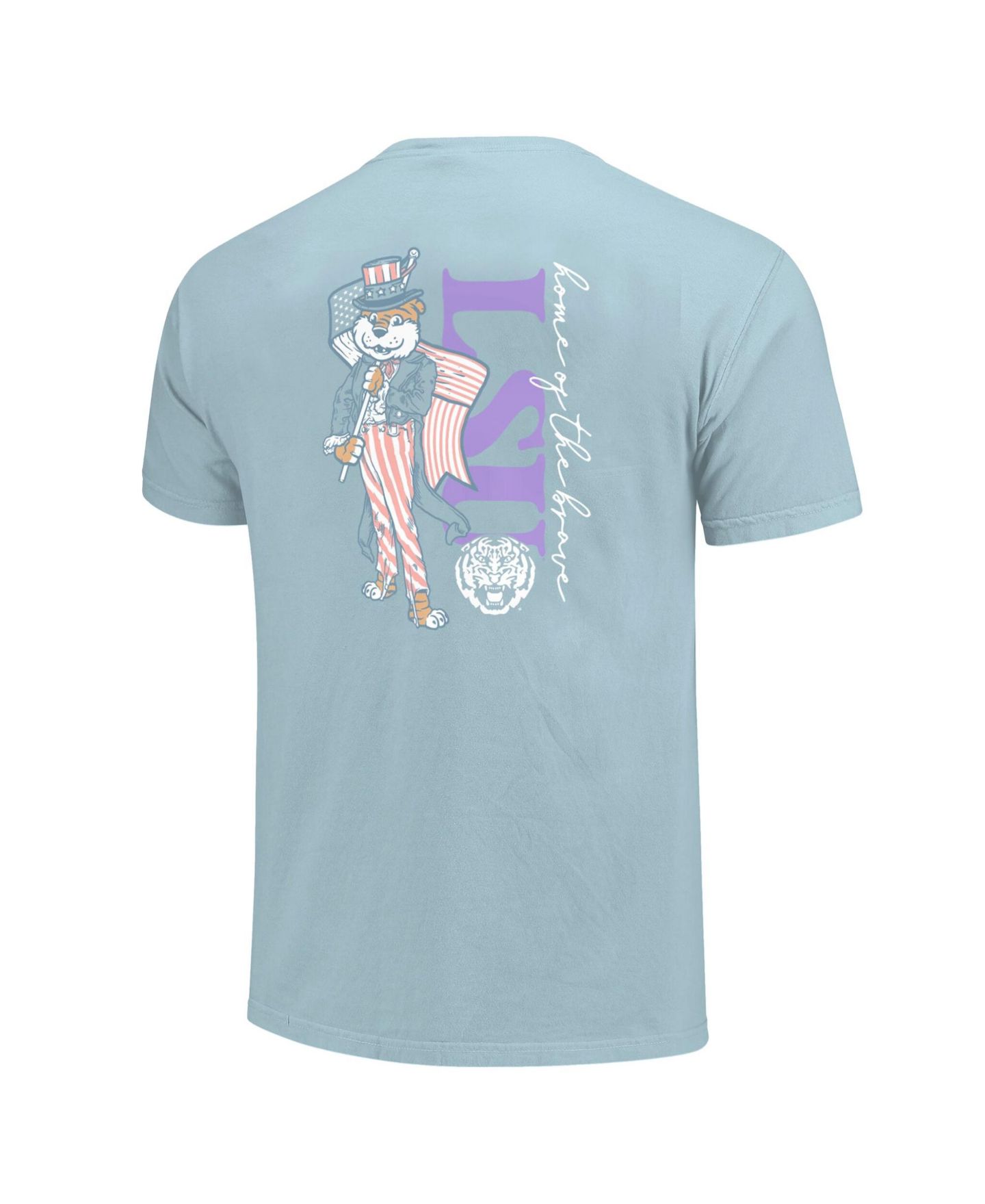 Женская футболка Image One Light Blue LSU Tigers Americana Mascot Comfort Colors — фото 3