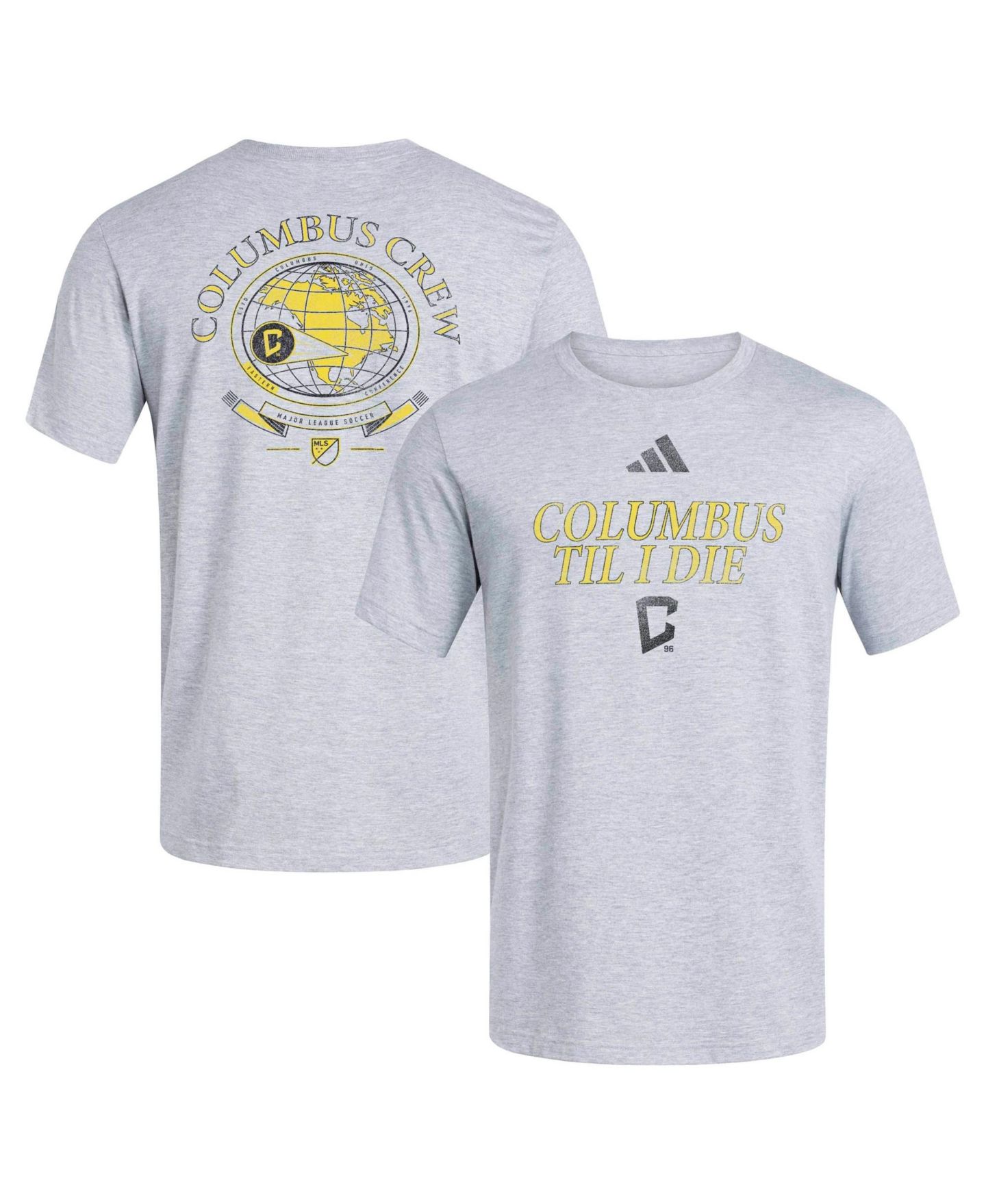 Мужская футболка adidas Heather Gray Columbus Crew World Pitch — фото 1