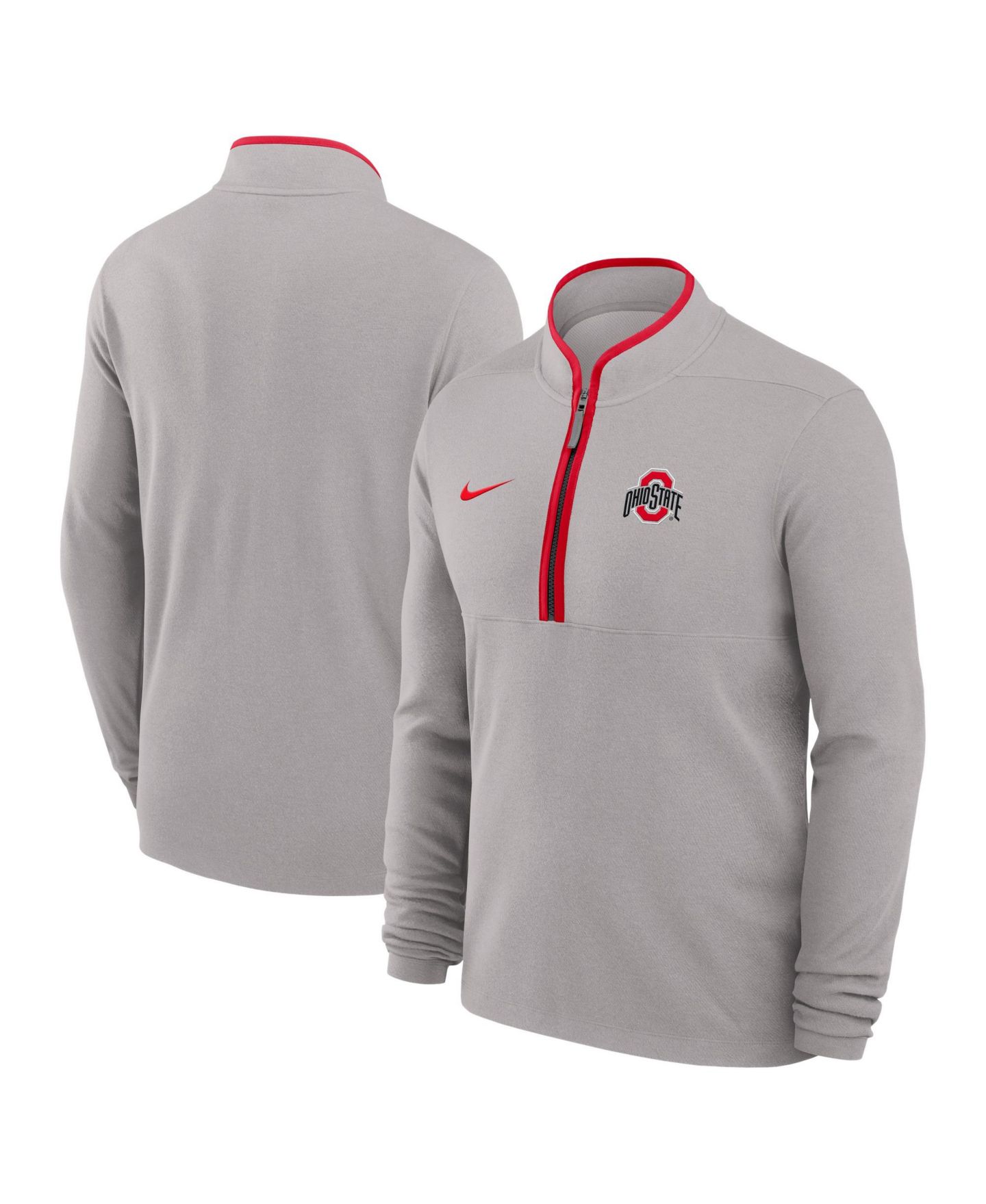 Мужской свитер Nike Gray Ohio State Buckeyes Courtside Victory Dri-FIT Half-Zip Pullover — фото 1