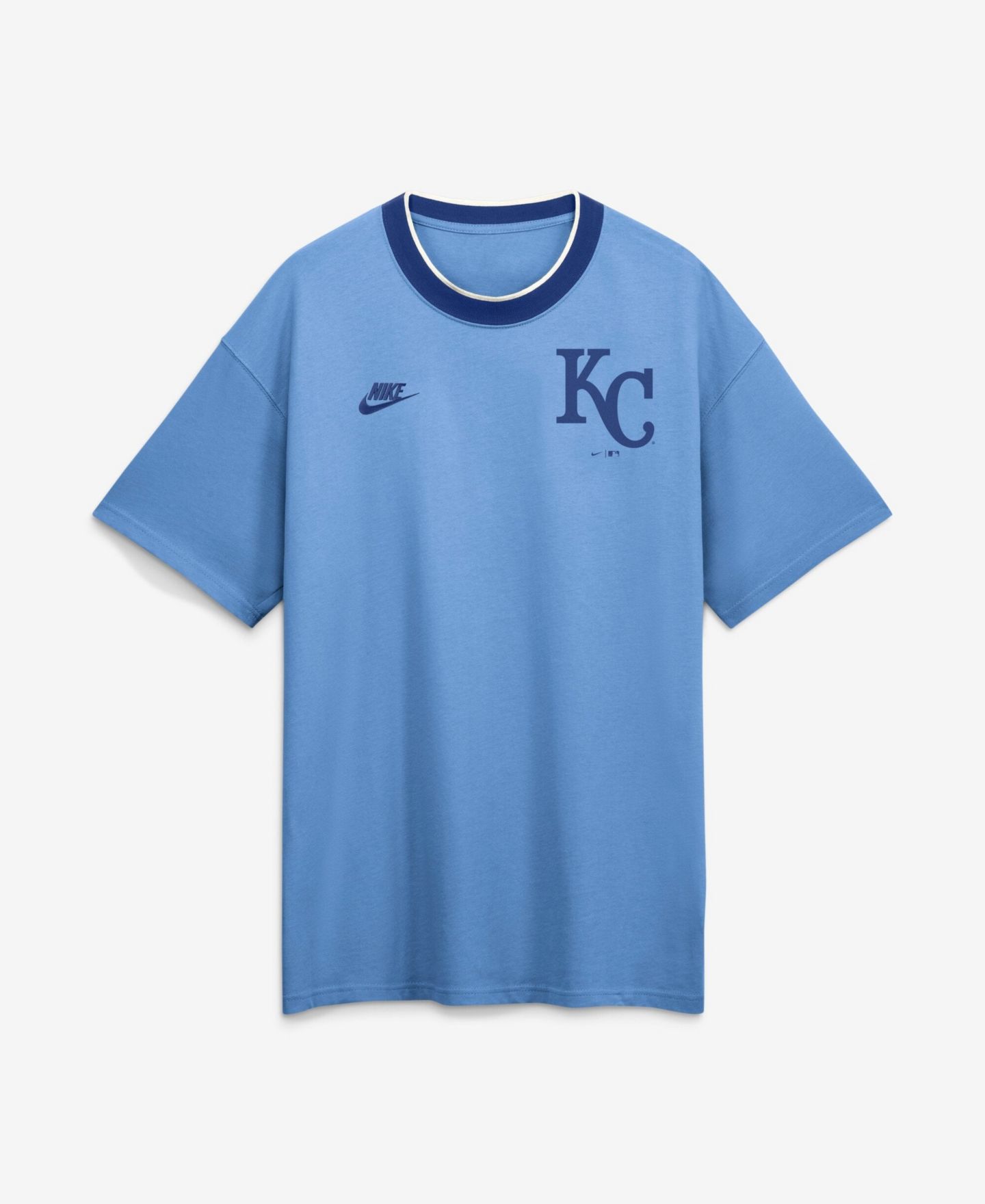 Мужская футболка Nike Light Blue Kansas City Royals Cooperstown Collection Ringer — фото 3