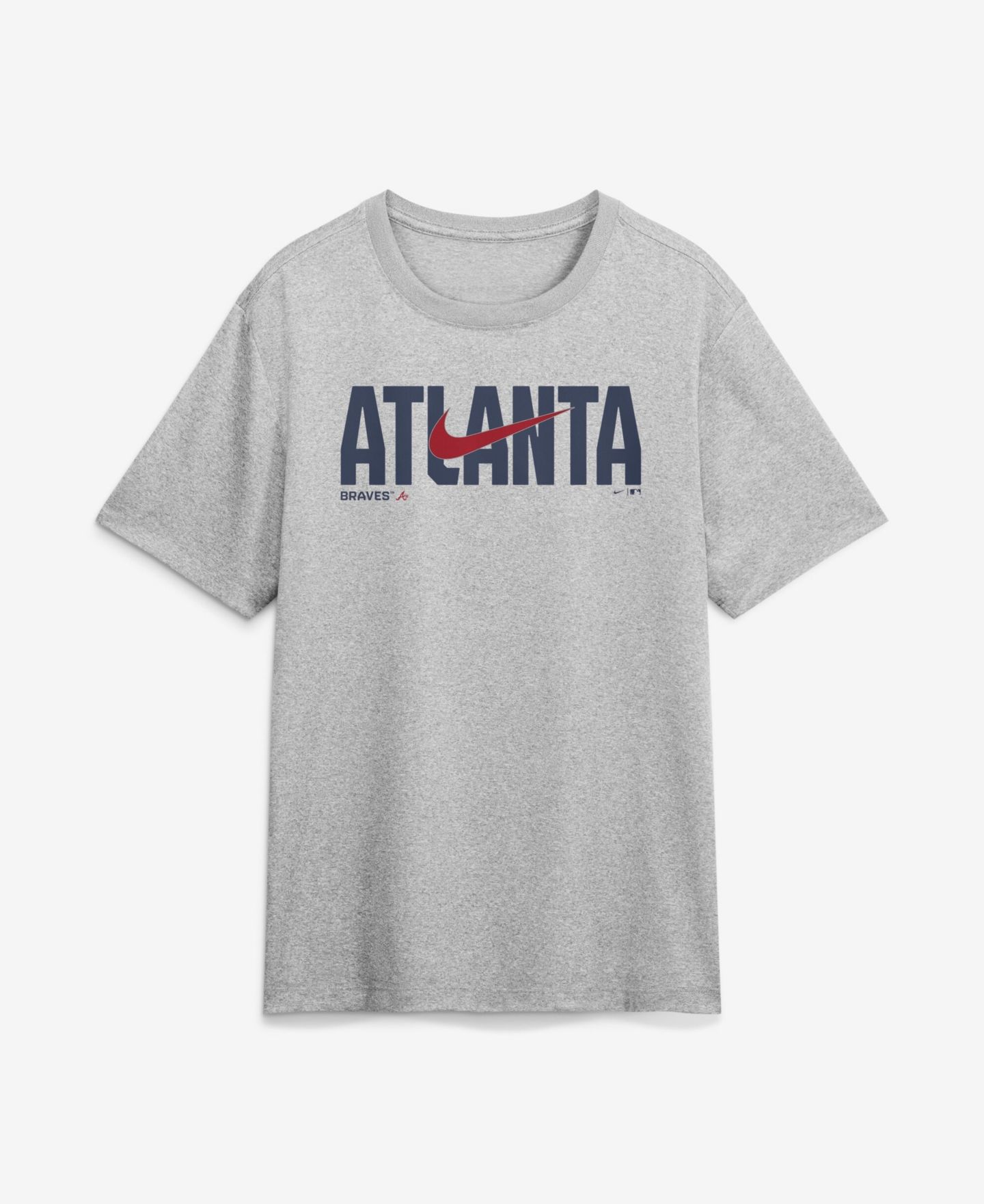 Мужская футболка Nike Heather Gray Atlanta Braves Swoosh Legend Dri-FIT — фото 3