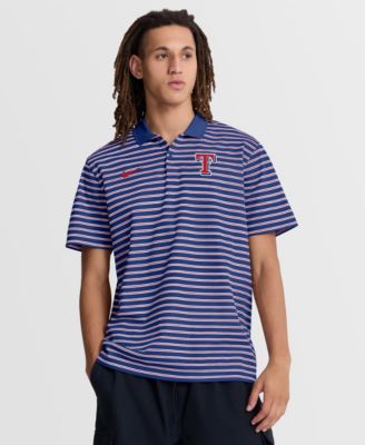 Men's Royal/White Texas Rangers Striped Victory Dri-FIT Polo