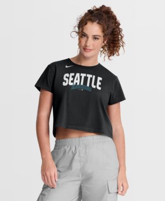 Women's Black Seattle Mariners Mod Cropped T-Shirt