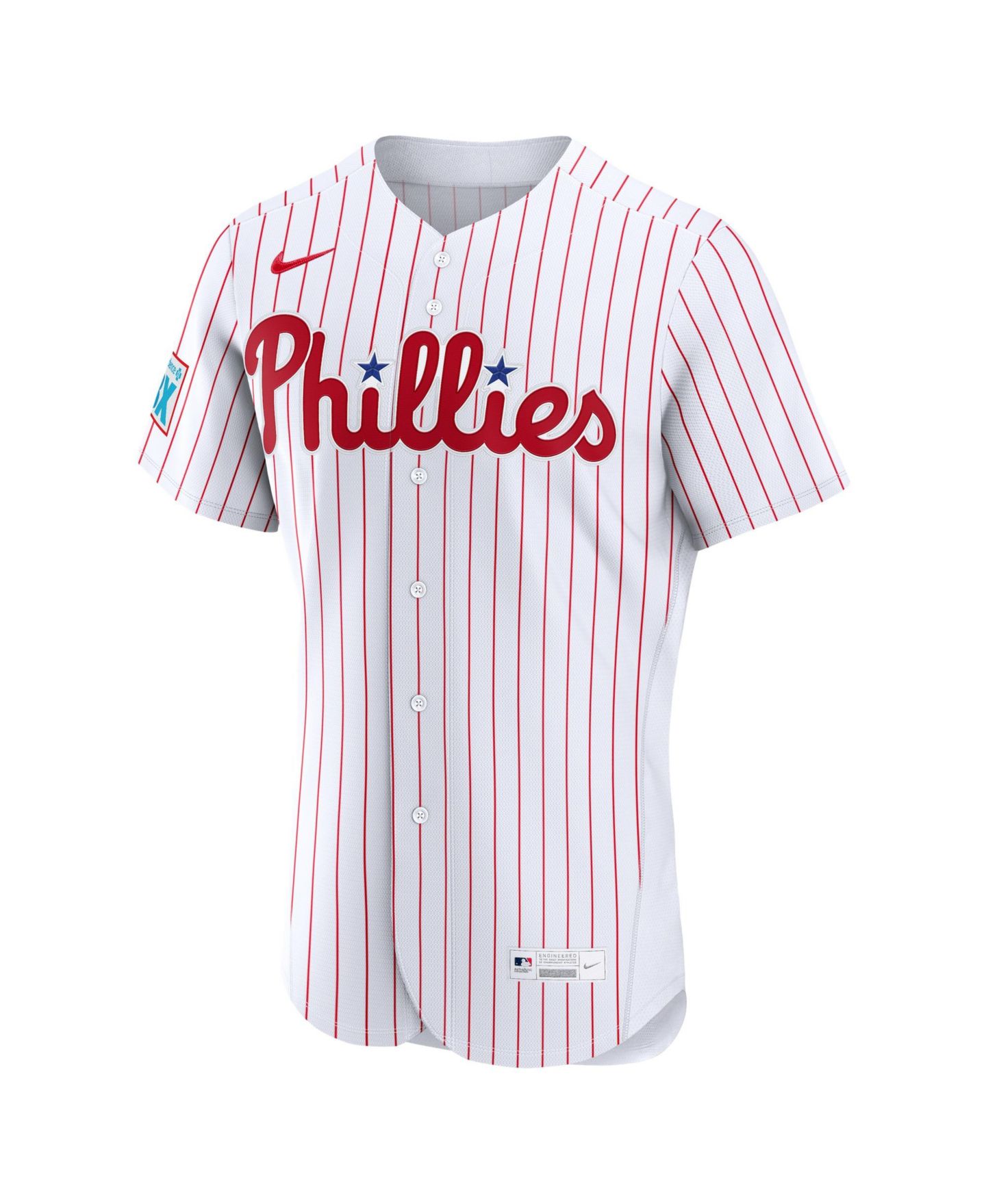 Мужской топ Nike Bryce Harper White Philadelphia Phillies Home Authentic Sponsor Patch Jersey — фото 2