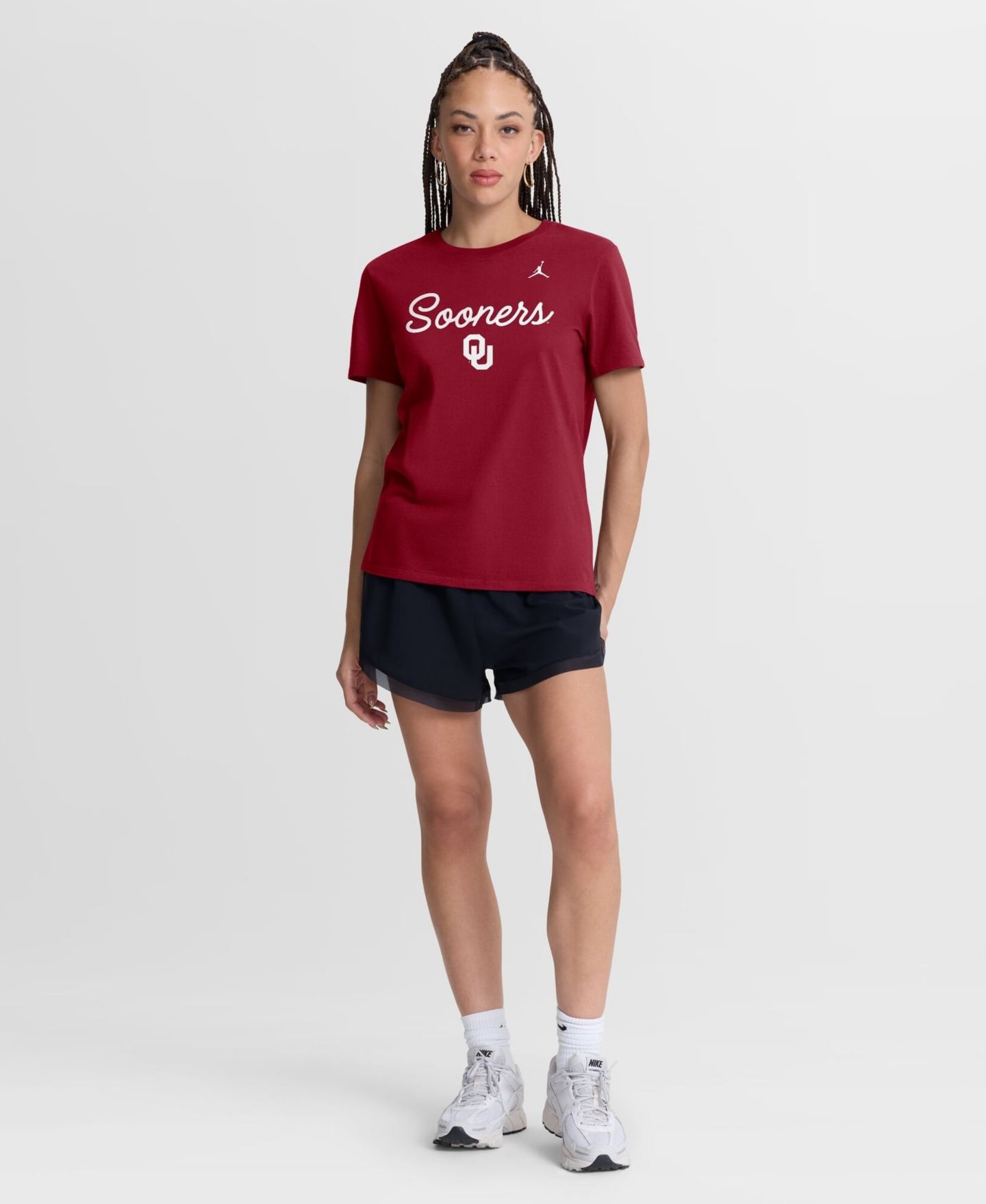 Женская футболка Jordan Crimson Oklahoma Sooners Script Mantra Logo — фото 3