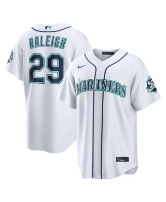 Men's Cal Raleigh White Seattle Mariners Home Stadium 50th Season Patch Jersey