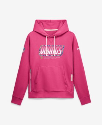Women's  Pink Minnesota Vikings 2026 NFL Crucial Catch Sideline Standard Issue Dri-FIT Pullover Hoodie