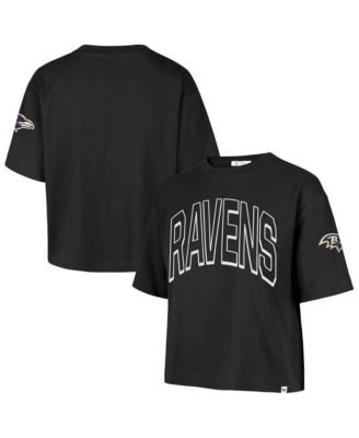 Women's '47 Black Baltimore Ravens Call Out Reed City T-Shirt