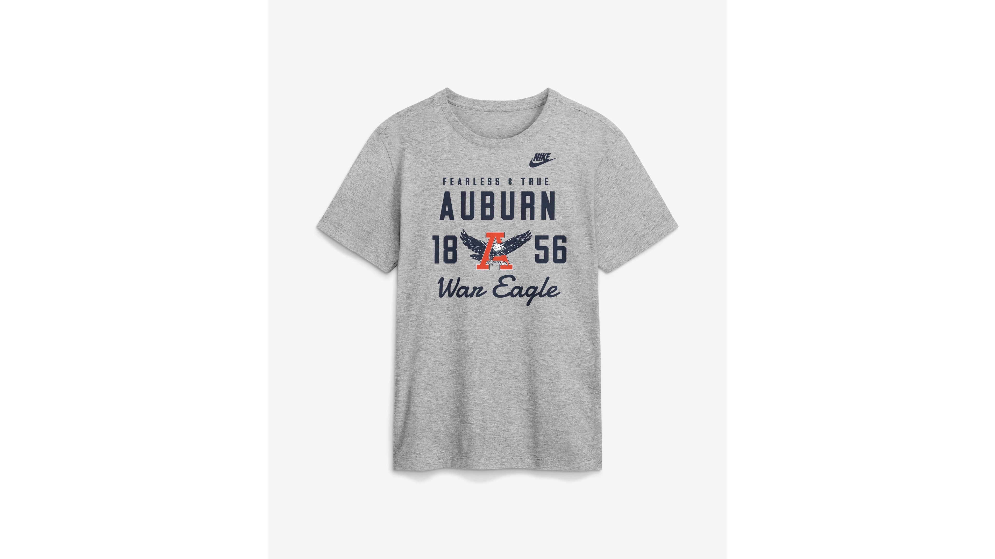 Nike Men's Gray Auburn Tigers Legacy Stacked Established T-Shirt