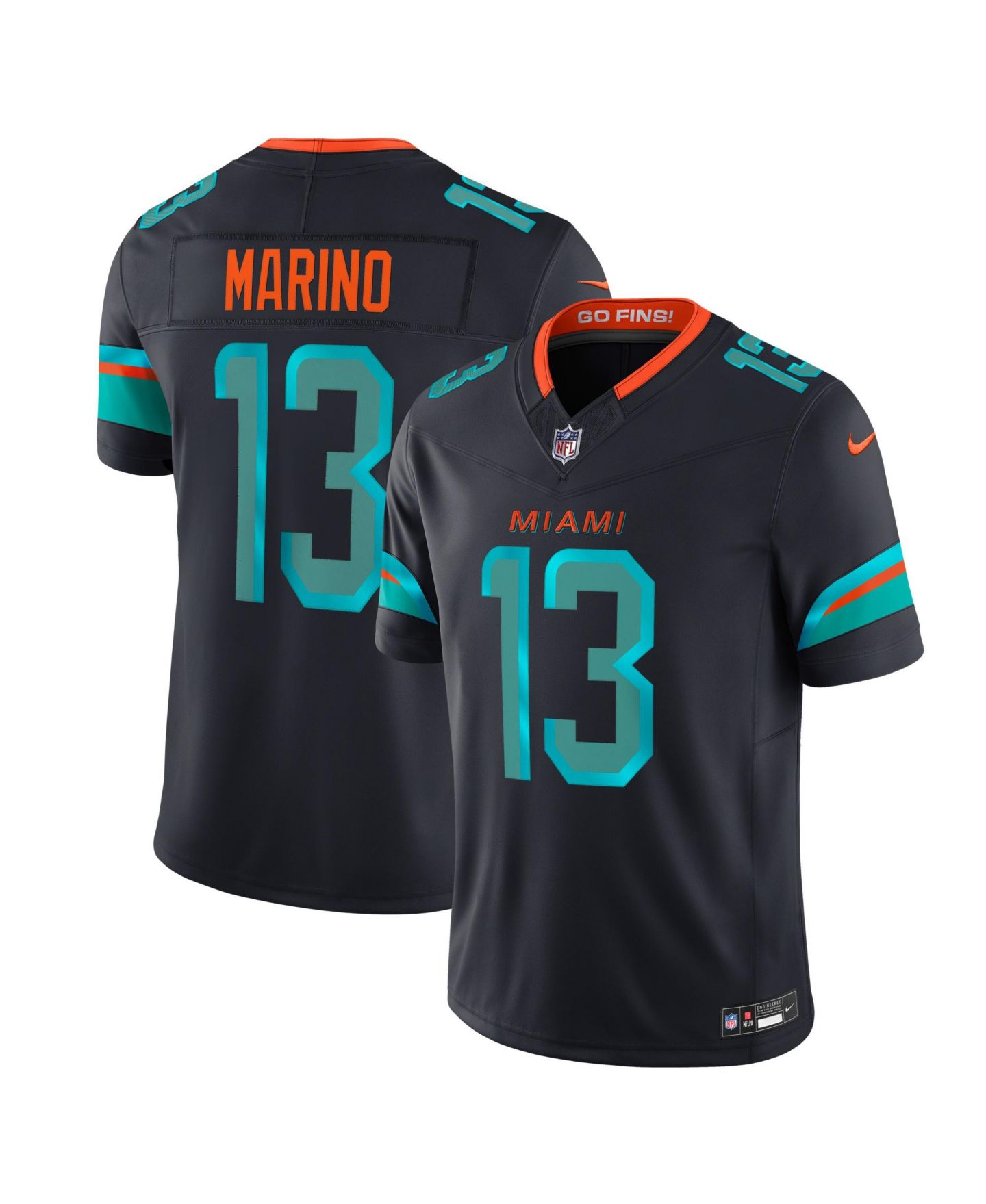 Мужской топ Nike Dan Marino Navy Miami Dolphins Rivalries Collection Stitched Limited Jersey — фото 1