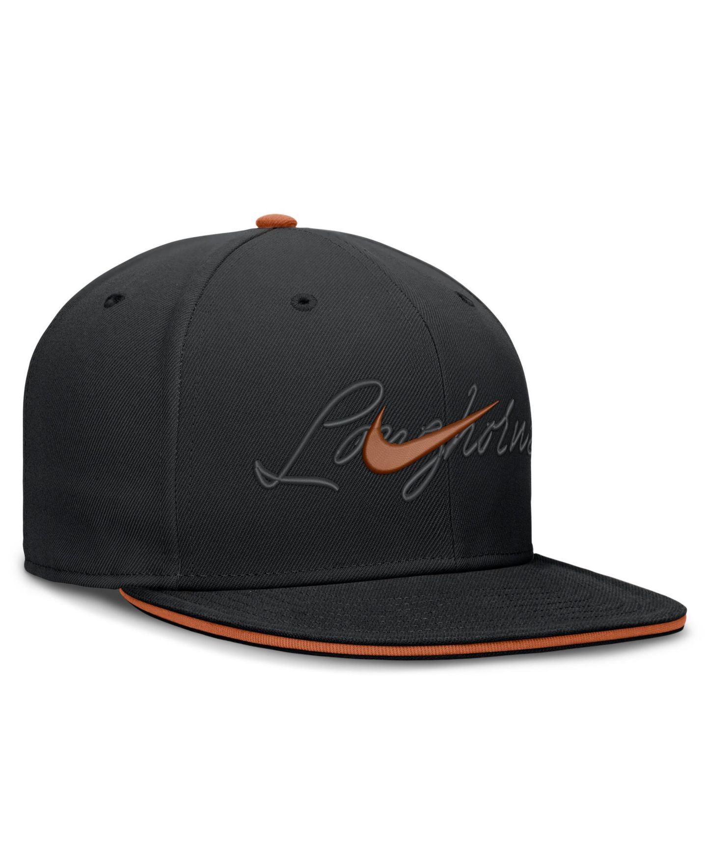 Мужская кепка Nike Black Texas Longhorns Dri-FIT Primetime Script Fitted Hat — фото 3