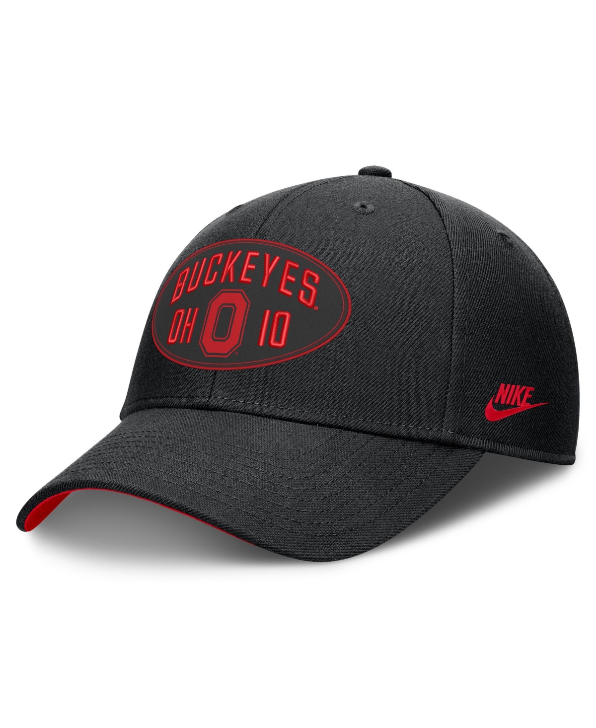 Nike Men's and Women's Black Ohio State Buckeyes Legacy Letter Location Rise Adjustable Hat