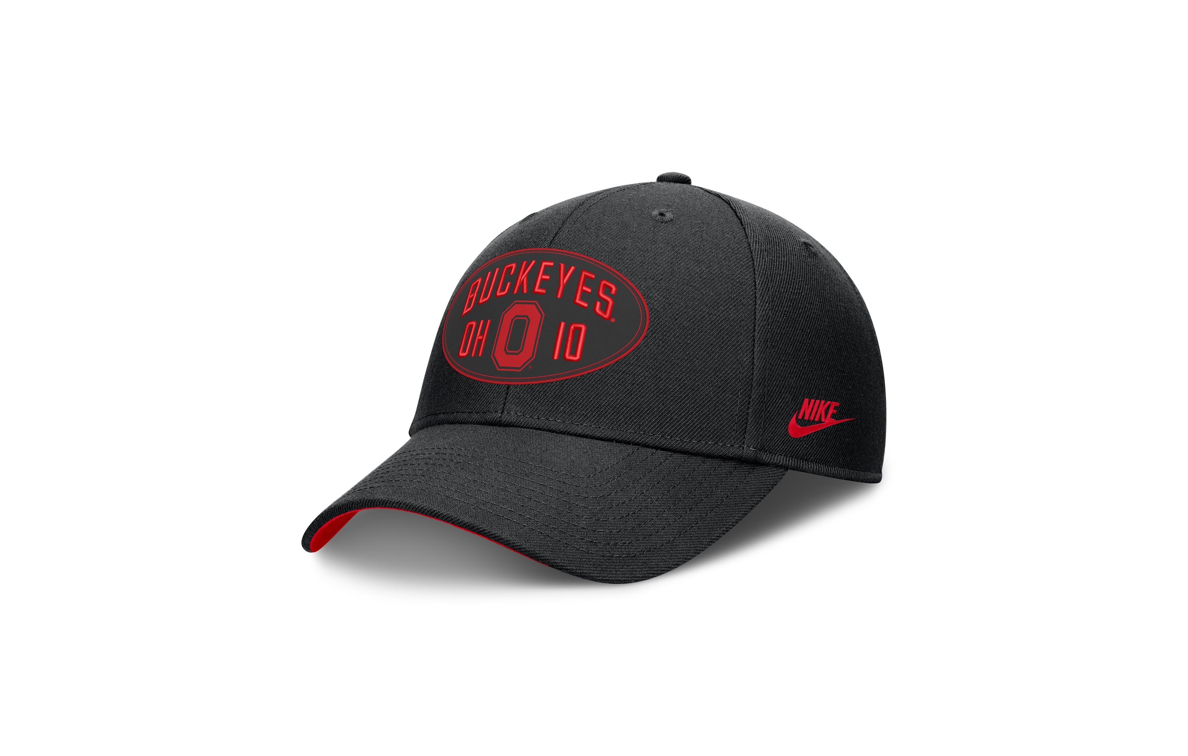 Nike Men's and Women's Black Ohio State Buckeyes Legacy Letter Location Rise Adjustable Hat
